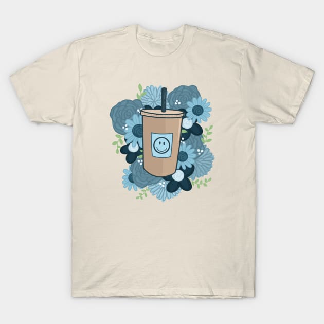 Flowers and Coffee T-Shirt by Maddie Doodle